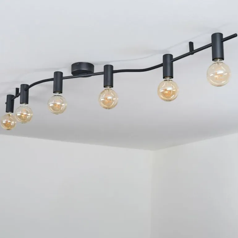 Hukamaa Plafonnier Noir, 6 lumières