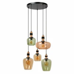 ILONA Suspension Luminaires Lucide Noir, 5 lumières