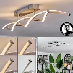 Imatro Plafonnier LED Nickel mat, Argenté, 2 lumières