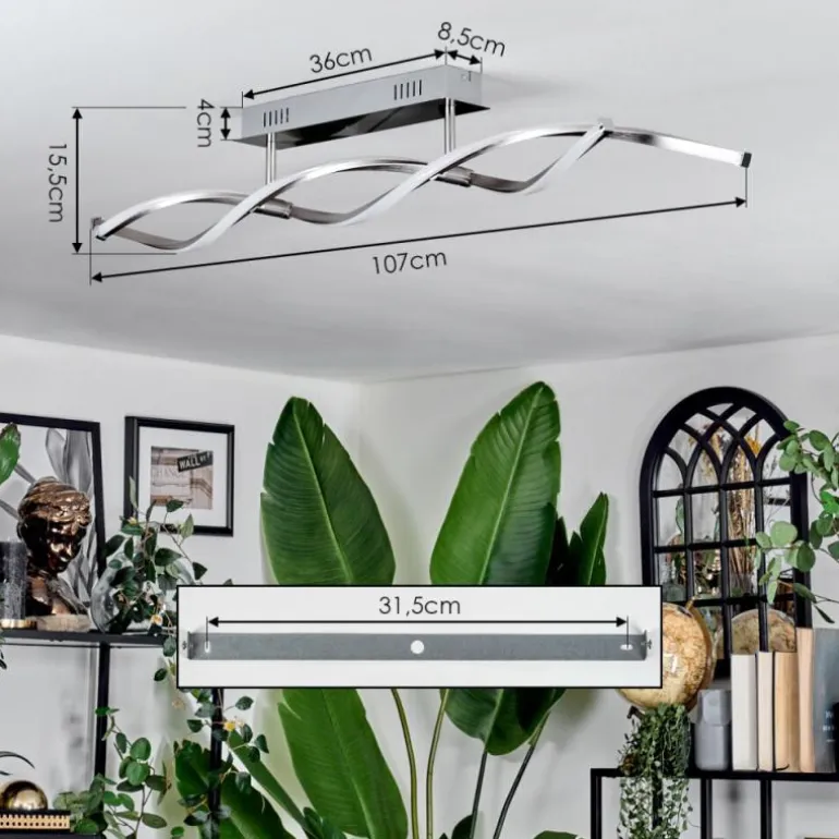 Imatro Plafonnier LED Nickel mat, Argenté, 2 lumières