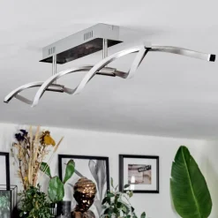 Imatro Plafonnier LED Nickel mat, Argenté, 2 lumières