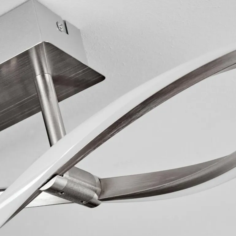 Imatro Plafonnier LED Nickel mat, Argenté, 2 lumières