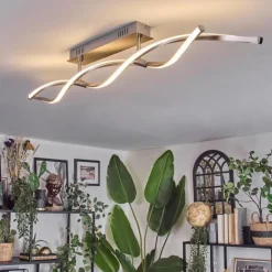 Imatro Plafonnier LED Nickel mat, Argenté, 2 lumières