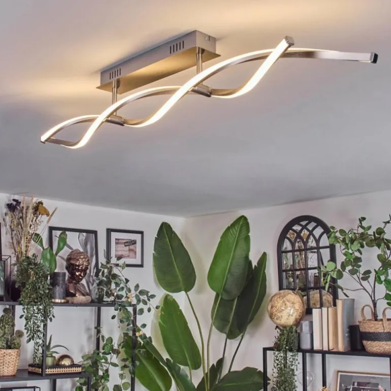 Imatro Plafonnier LED Nickel mat, Argenté, 2 lumières
