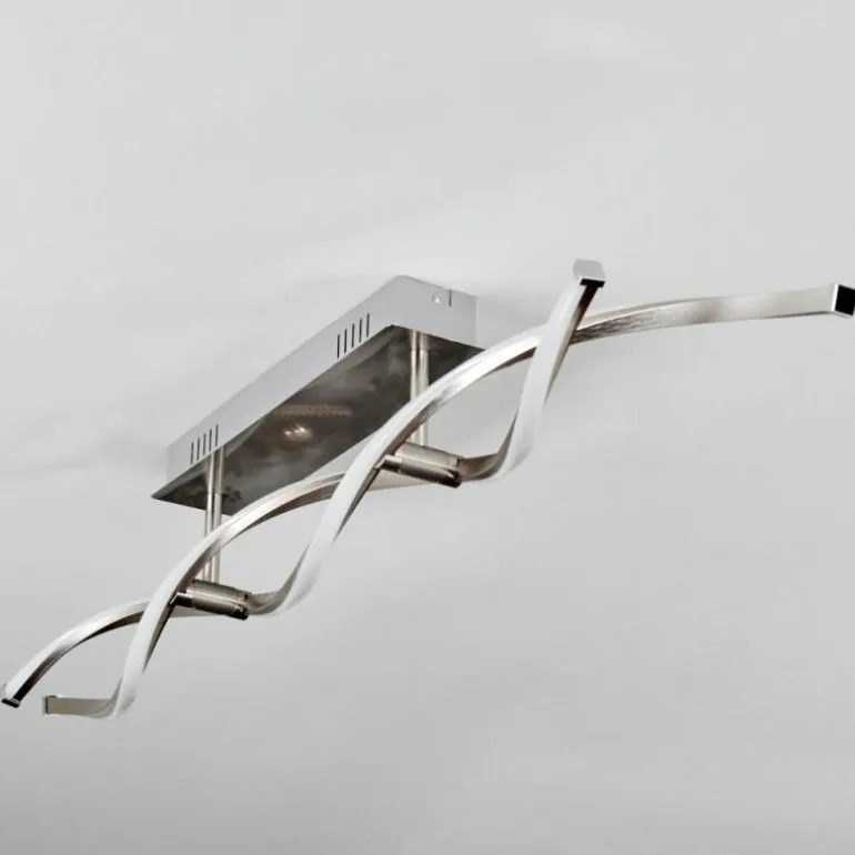 Imatro Plafonnier LED Nickel mat, Argenté, 2 lumières