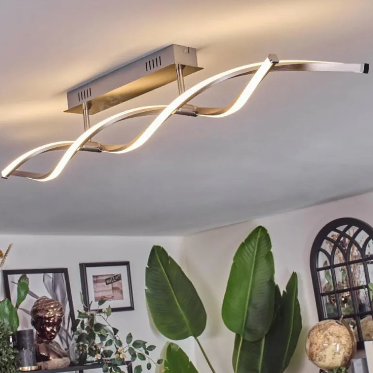 Imatro Plafonnier LED Nickel mat, Argenté, 2 lumières