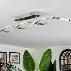 Imatro Plafonnier LED Nickel mat, Argenté, 2 lumières