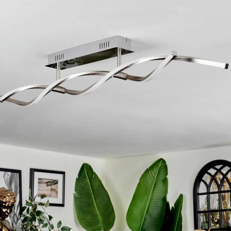 Imatro Plafonnier LED Nickel mat, Argenté, 2 lumières