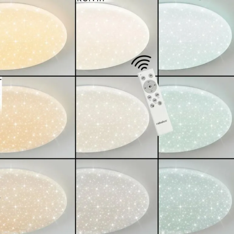 Junor Plafonnier LED Blanc, 1 lumière, Télécommandes