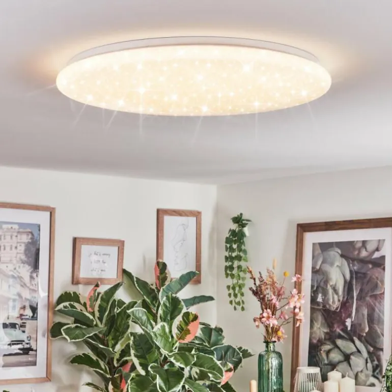Junor Plafonnier LED Blanc, 1 lumière, Télécommandes