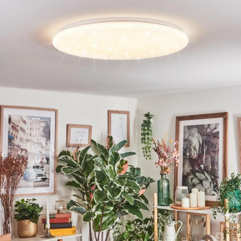 Junor Plafonnier LED Blanc, 1 lumière, Télécommandes