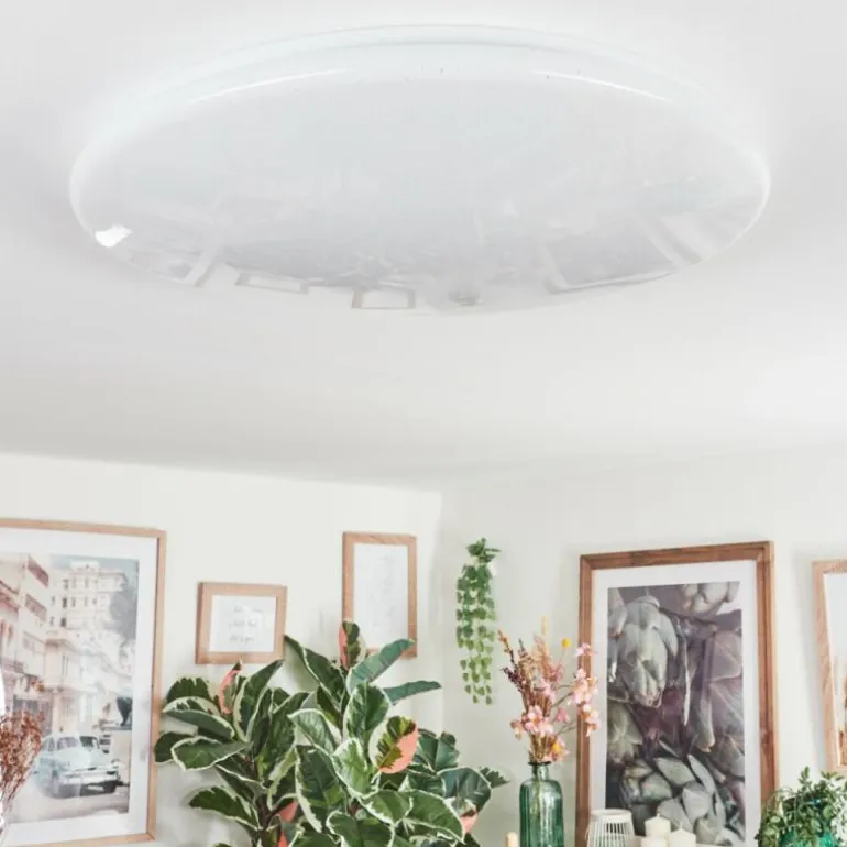 Junor Plafonnier LED Blanc, 1 lumière, Télécommandes