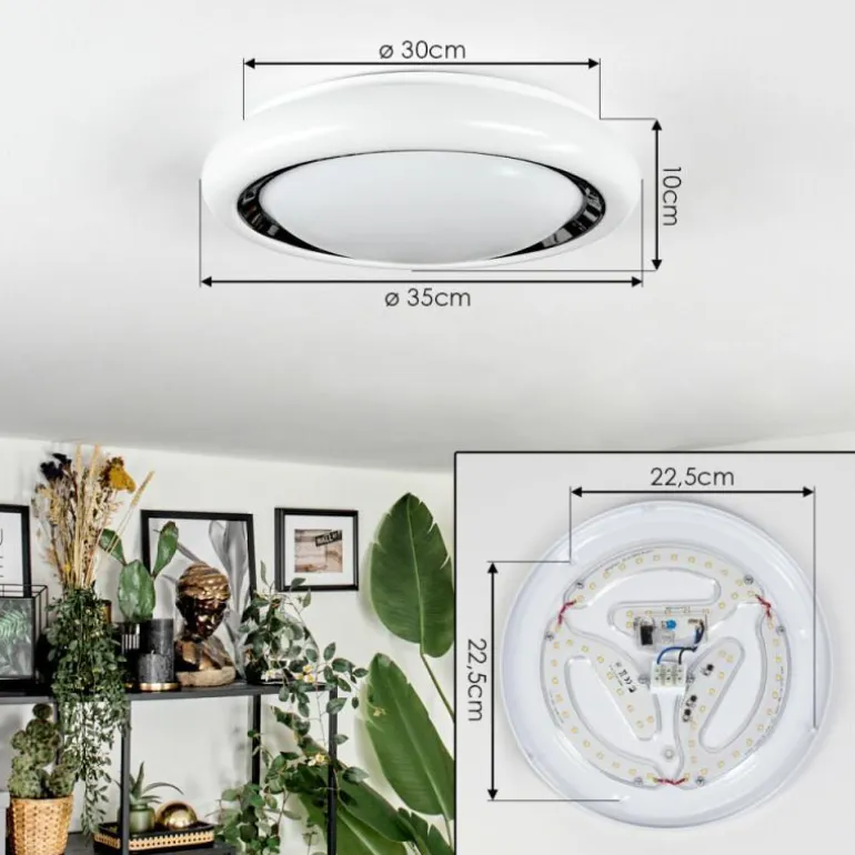 Kaas Plafonnier LED Noir, Blanc, 1 lumière