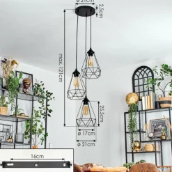 Kigali Suspension, Suspension Noir, 3 lumières