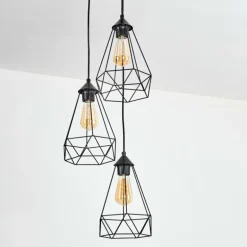 Kigali Suspension, Suspension Noir, 3 lumières