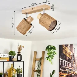Kinnared Plafonnier, Spot de plafond Chrome, Écru, 2 lumières