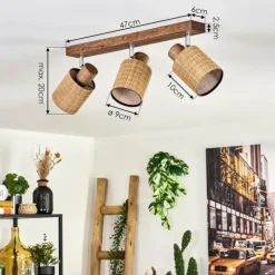 Kinnared Plafonnier, Spot de plafond Chrome, Brun foncé, 3 lumières