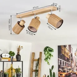 Kinnared Plafonnier, Spot de plafond Chrome, Écru, 3 lumières