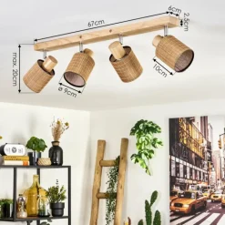 Kinnared Plafonnier, Spot de plafond Chrome, Écru, 4 lumières