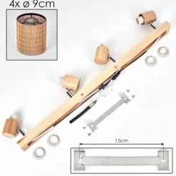 Kinnared Plafonnier, Spot de plafond Chrome, Écru, 4 lumières