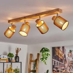 Kinnared Plafonnier, Spot de plafond Chrome, Écru, 4 lumières