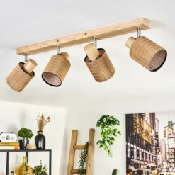 Kinnared Plafonnier, Spot de plafond Chrome, Écru, 4 lumières