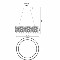 Klunka Suspension Luminaires Globo Lighting LED Chrome, 1 lumière, Télécommandes