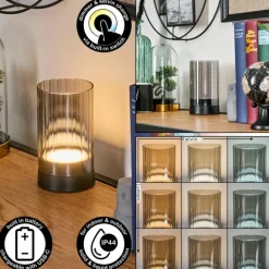 Koholmen Lampe de table d'extérieur, Lampe à poser LED Noir, 1 lumière