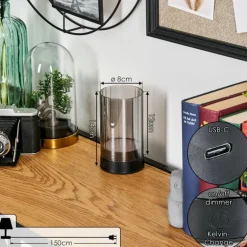 Koholmen Lampe de table d'extérieur, Lampe à poser LED Noir, 1 lumière