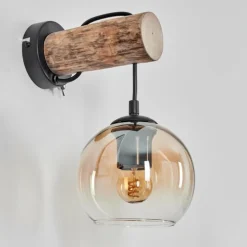 Koyoto Boule lumineuse, Applique murale 24 cm Écru, Noir, 1 lumière
