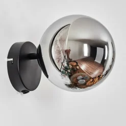 Koyoto Boule lumineuse, Applique murale, Spot mural Chrome, Fumé, 1 lumière