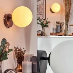 Koyoto Boule lumineuse, Applique murale, Spot mural Blanc, 1 lumière