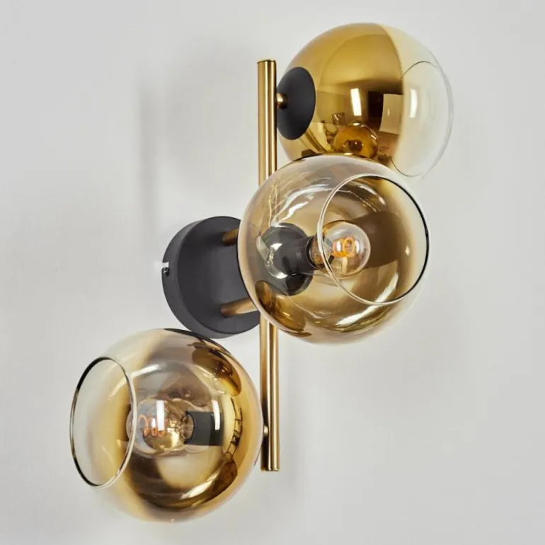 Koyoto Boule lumineuse, Applique murale Or, Noir, 3 lumières