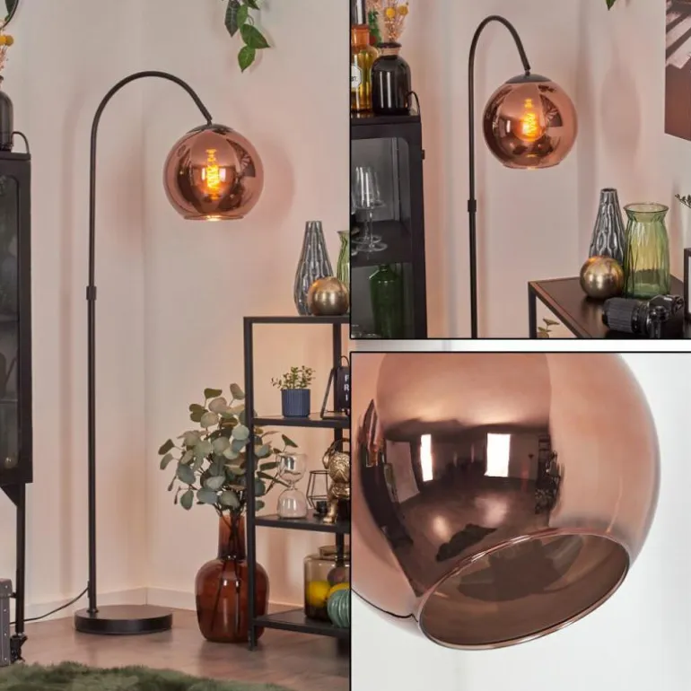 Koyoto Boule lumineuse, Lampadaire Cuivré, 1 lumière