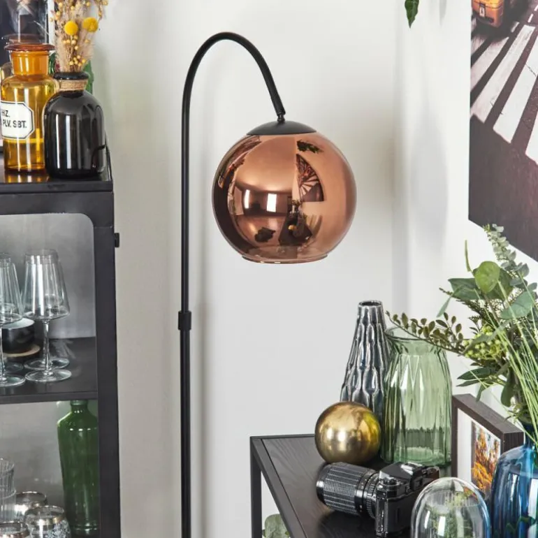 Koyoto Boule lumineuse, Lampadaire Cuivré, 1 lumière