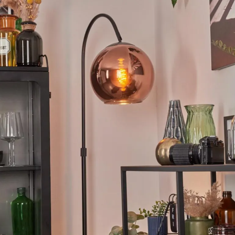 Koyoto Boule lumineuse, Lampadaire Cuivré, 1 lumière