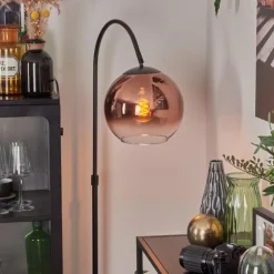 Koyoto Boule lumineuse, Lampadaire Clair, Cuivré, 1 lumière