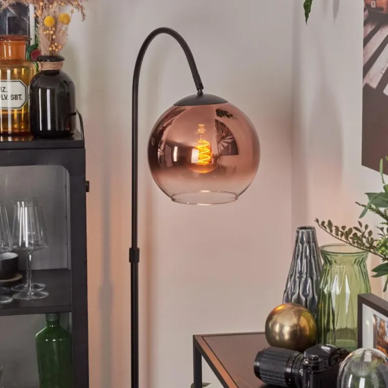 Koyoto Boule lumineuse, Lampadaire Clair, Cuivré, 1 lumière