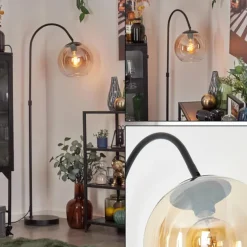 Koyoto Boule lumineuse, Lampadaire Ambre, Clair, 1 lumière