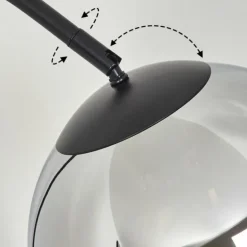 Koyoto Boule lumineuse, Lampadaire Chrome, Clair, Fumé, 1 lumière