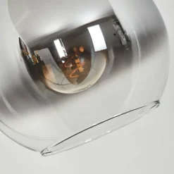 Koyoto Boule lumineuse, Lampadaire Chrome, Clair, Fumé, 1 lumière