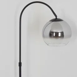 Koyoto Boule lumineuse, Lampadaire Chrome, Clair, Fumé, 1 lumière