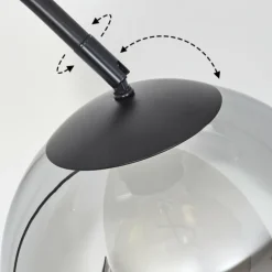 Koyoto Boule lumineuse, Lampadaire Chrome, Clair, Fumé, 1 lumière