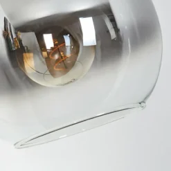 Koyoto Boule lumineuse, Lampadaire Chrome, Clair, Fumé, 1 lumière