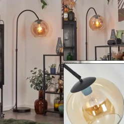 Koyoto Boule lumineuse, Lampadaire Ambre, 1 lumière