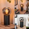 Koyoto Boule lumineuse, Lampe de bureau, Lampe à poser Chrome, Fumé, 1 lumière