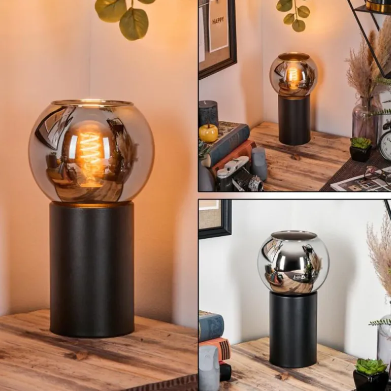 Koyoto Boule lumineuse, Lampe de bureau, Lampe à poser Chrome, Fumé, 1 lumière