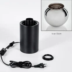 Koyoto Boule lumineuse, Lampe de bureau, Lampe à poser Chrome, Fumé, 1 lumière