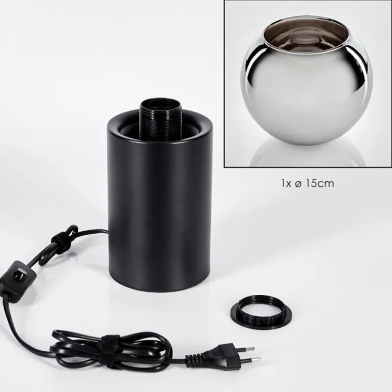 Koyoto Boule lumineuse, Lampe de bureau, Lampe à poser Chrome, Fumé, 1 lumière