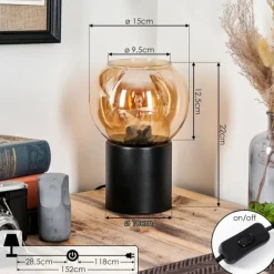 Koyoto Boule lumineuse, Lampe de bureau, Lampe à poser Ambre, 1 lumière